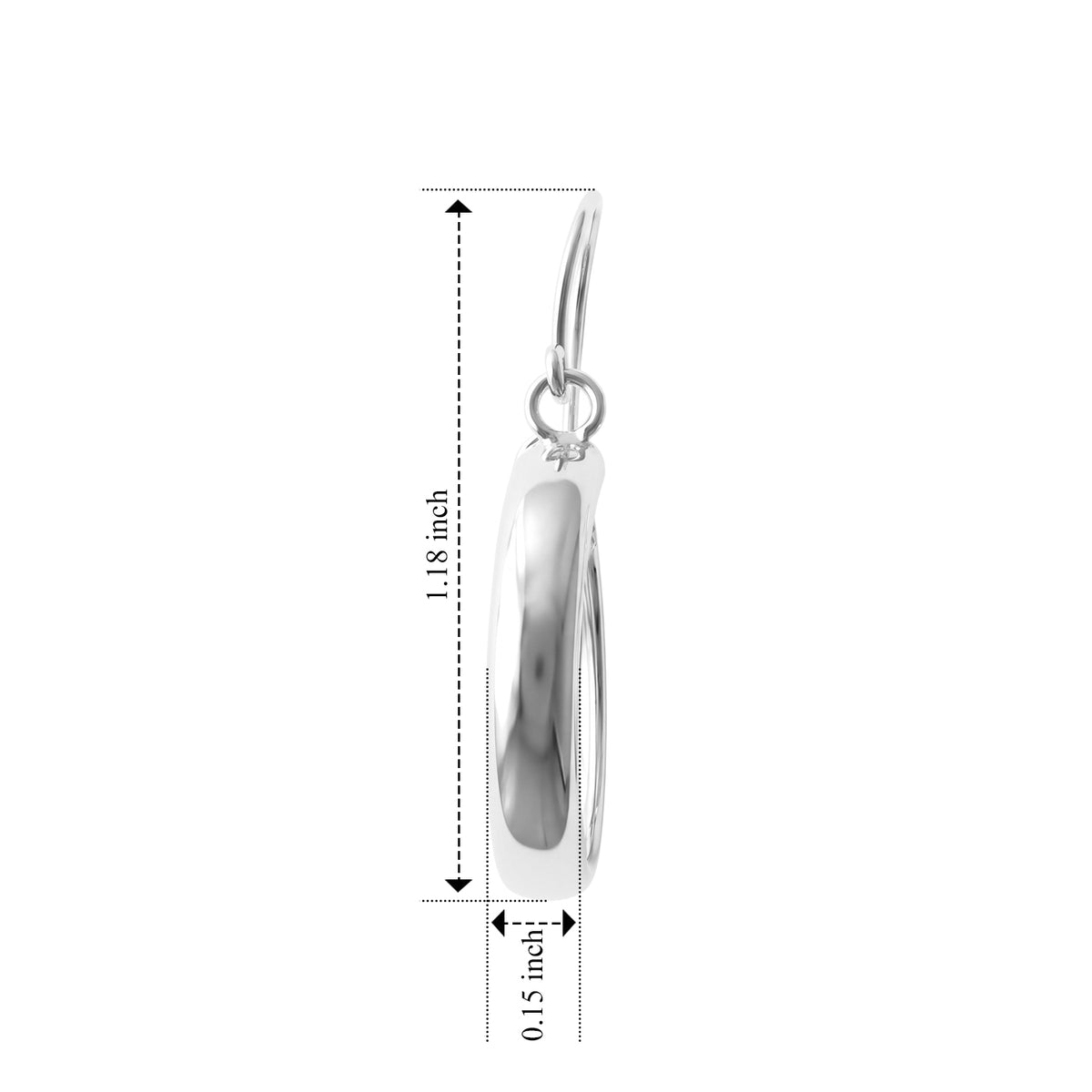 Sterling Silver Hoop Earring with Clasp 8763485 3