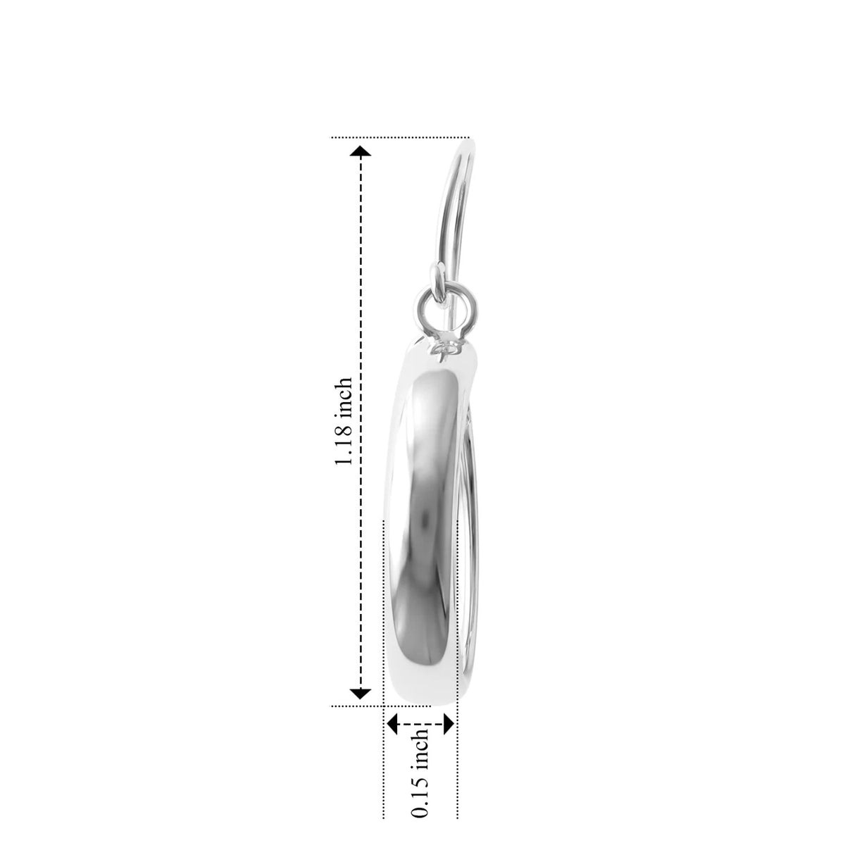 Sterling Silver Hoop Earring with Clasp 8763485 7