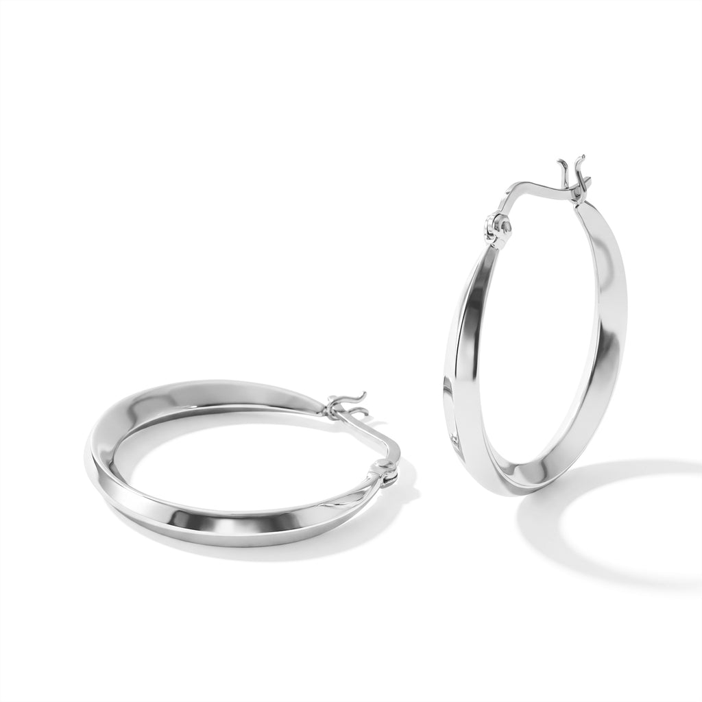 Sterling Silver Hoop Earring with Clasp_8763487