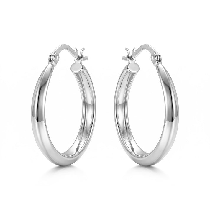 Sterling Silver Hoop Earring with Clasp 8763487 1