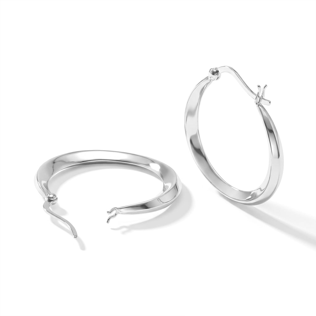 Sterling Silver Hoop Earring with Clasp_8763487_2