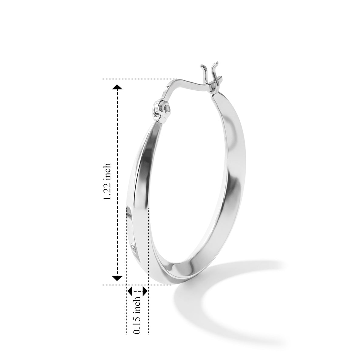 Sterling Silver Hoop Earring with Clasp 8763487 2