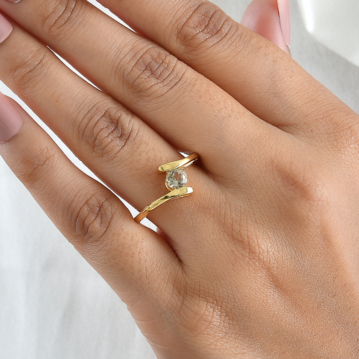 D'Joy - AAA Turkizite Solitaire Bypass Ring in Yellow Gold Plated Sterling Silver 8763513 1