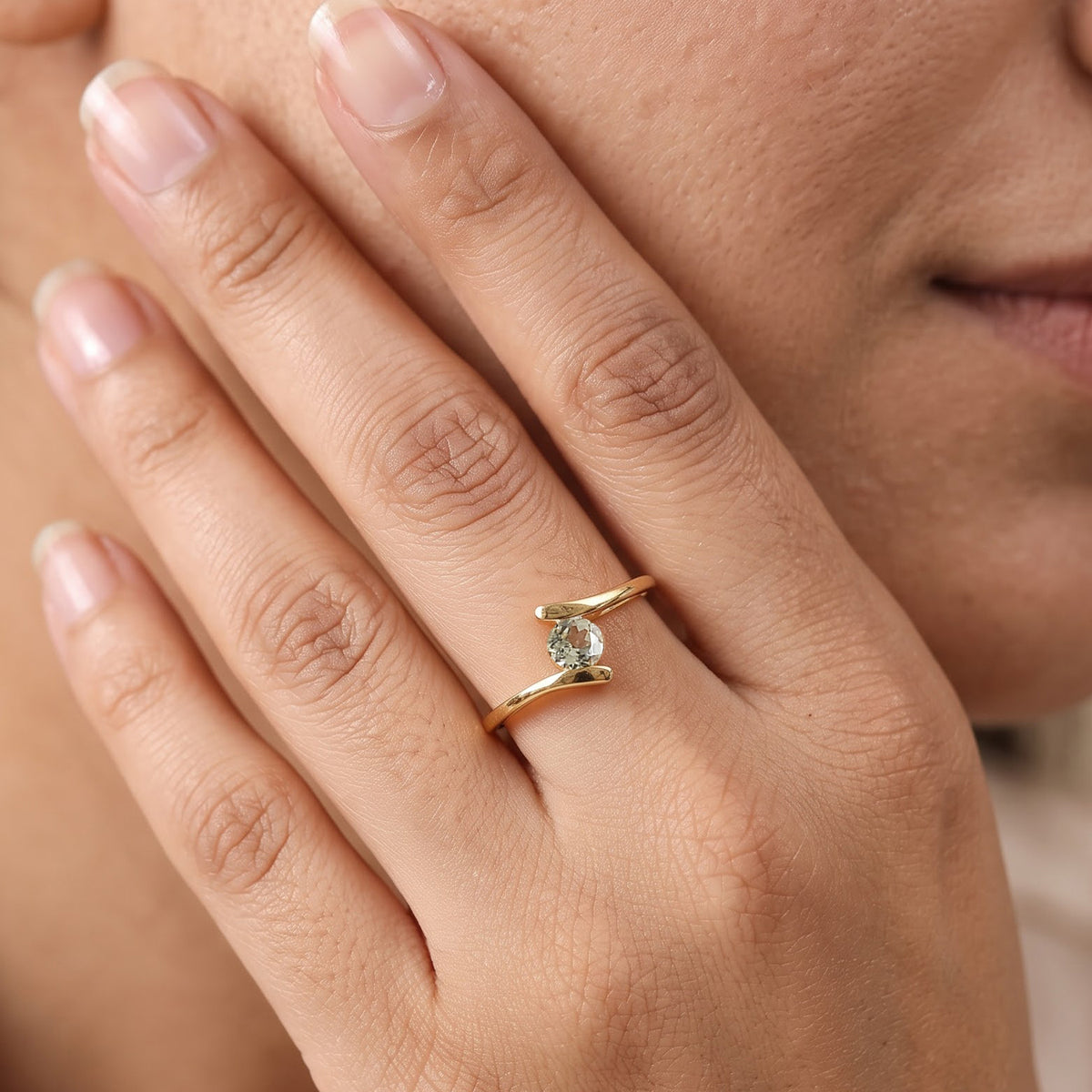 D'Joy - AAA Turkizite Solitaire Bypass Ring in Yellow Gold Plated Sterling Silver 8763513 2