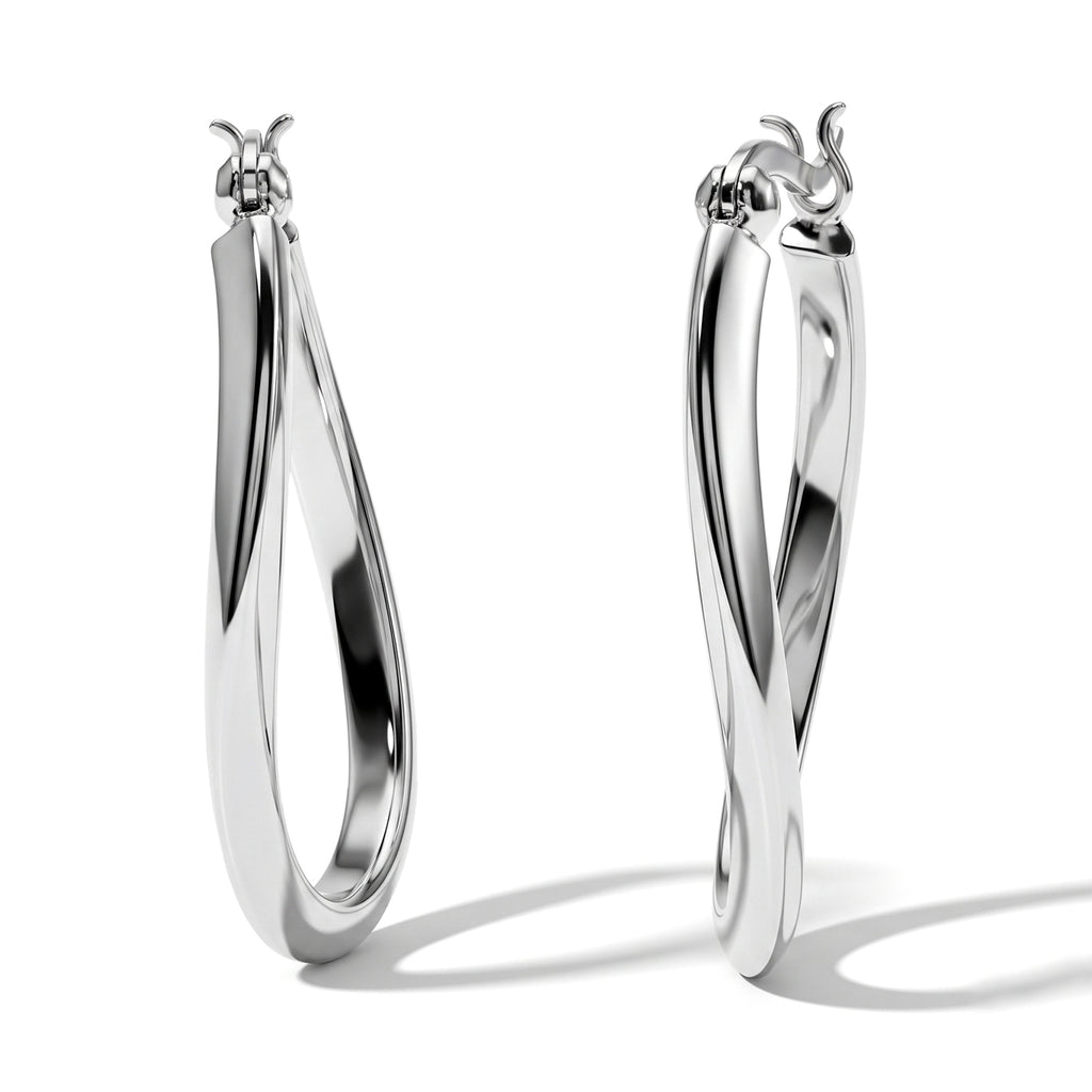Sterling Silver Hoop Earring with Clasp_8763520