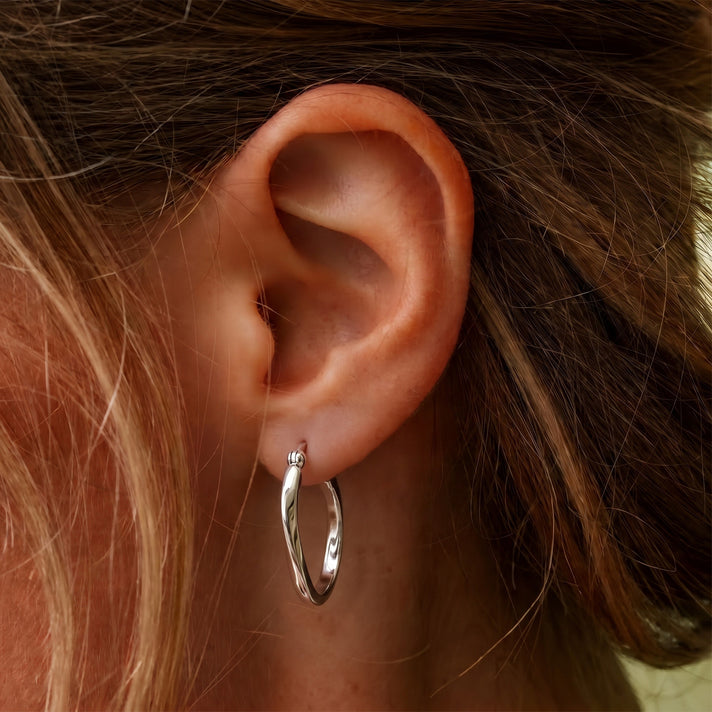 Sterling Silver Hoop Earring with Clasp 8763520 2