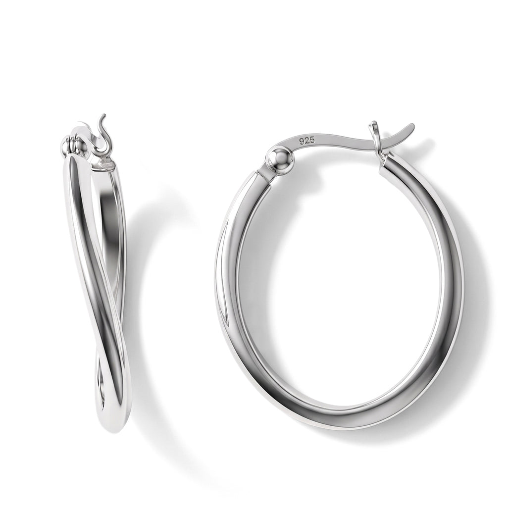 Sterling Silver Hoop Earring with Clasp_8763520_2