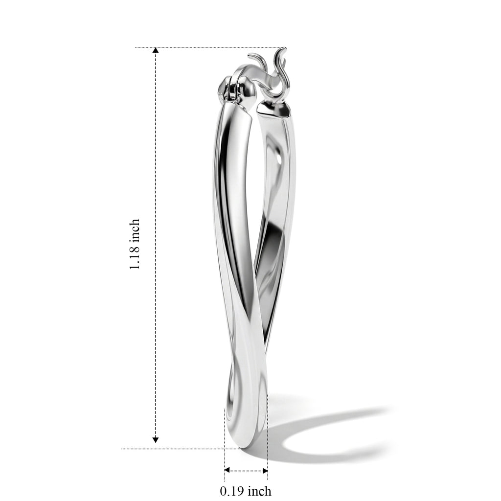 Sterling Silver Hoop Earring with Clasp_8763520_3