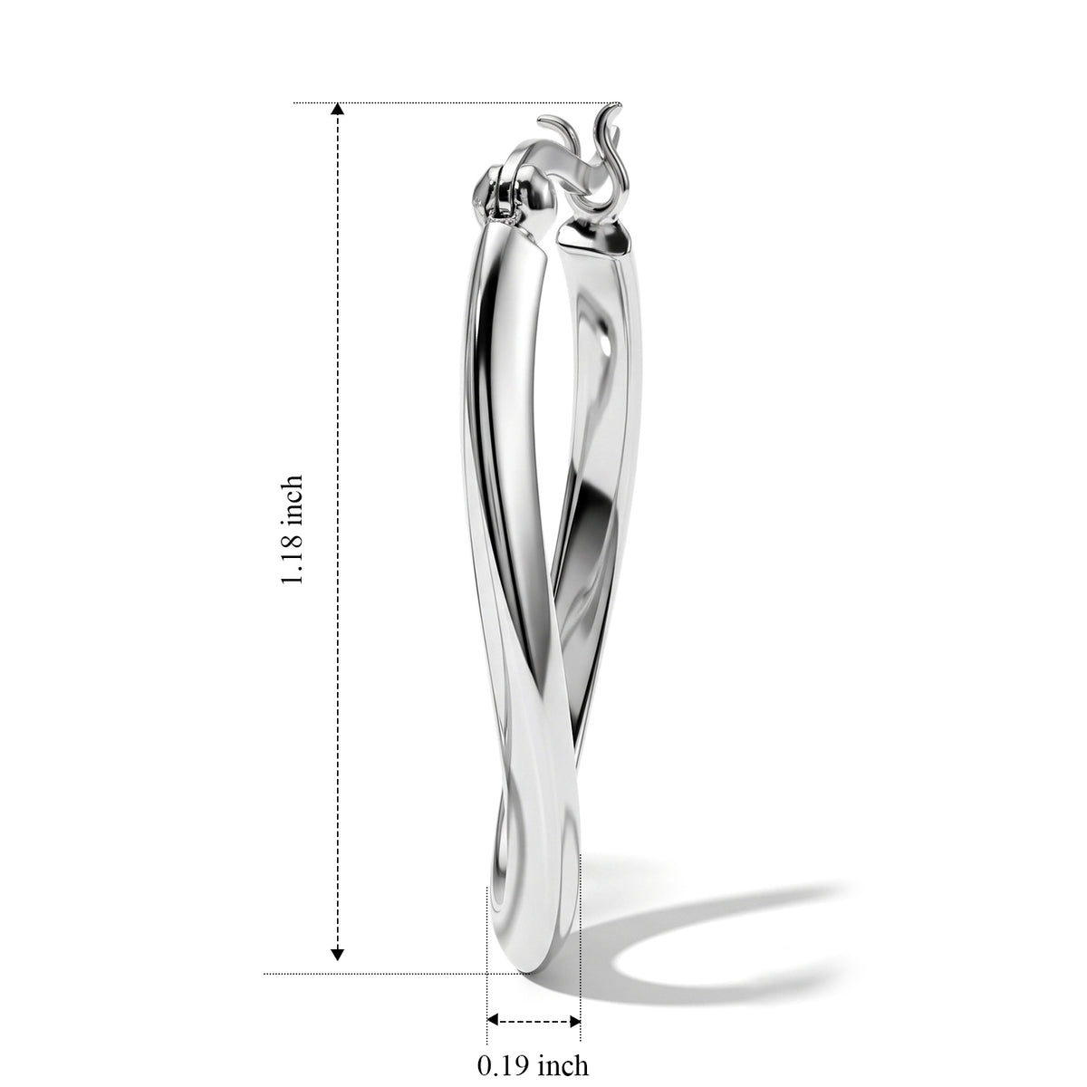 Sterling Silver Hoop Earring with Clasp 8763520 3