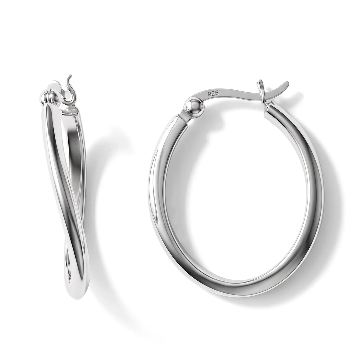 Sterling Silver Hoop Earring with Clasp 8763520 5