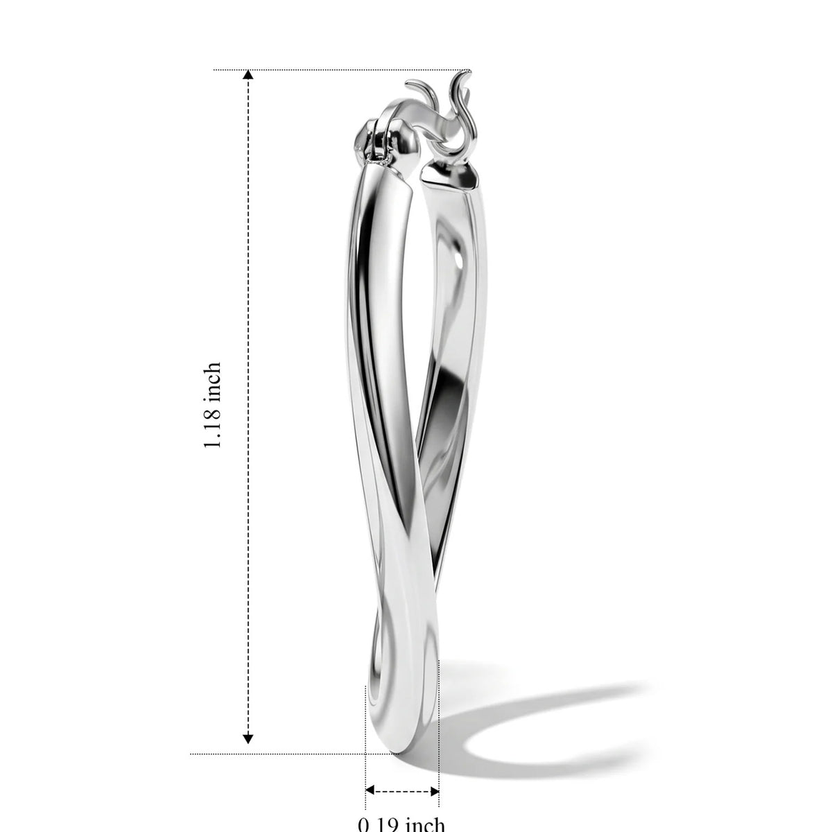 Sterling Silver Hoop Earring with Clasp 8763520 8