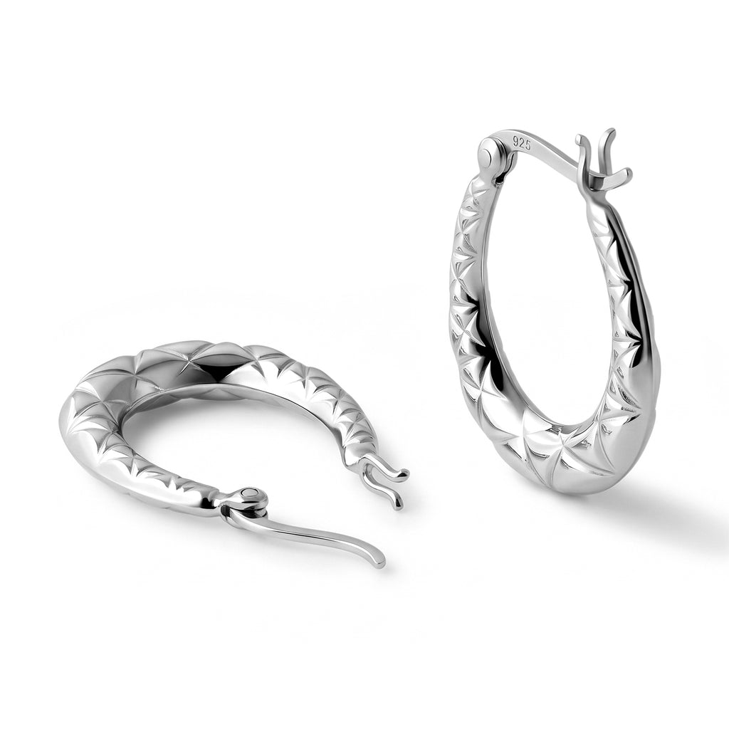 Sterling Silver Hoop Earring with Clasp_8763522_2