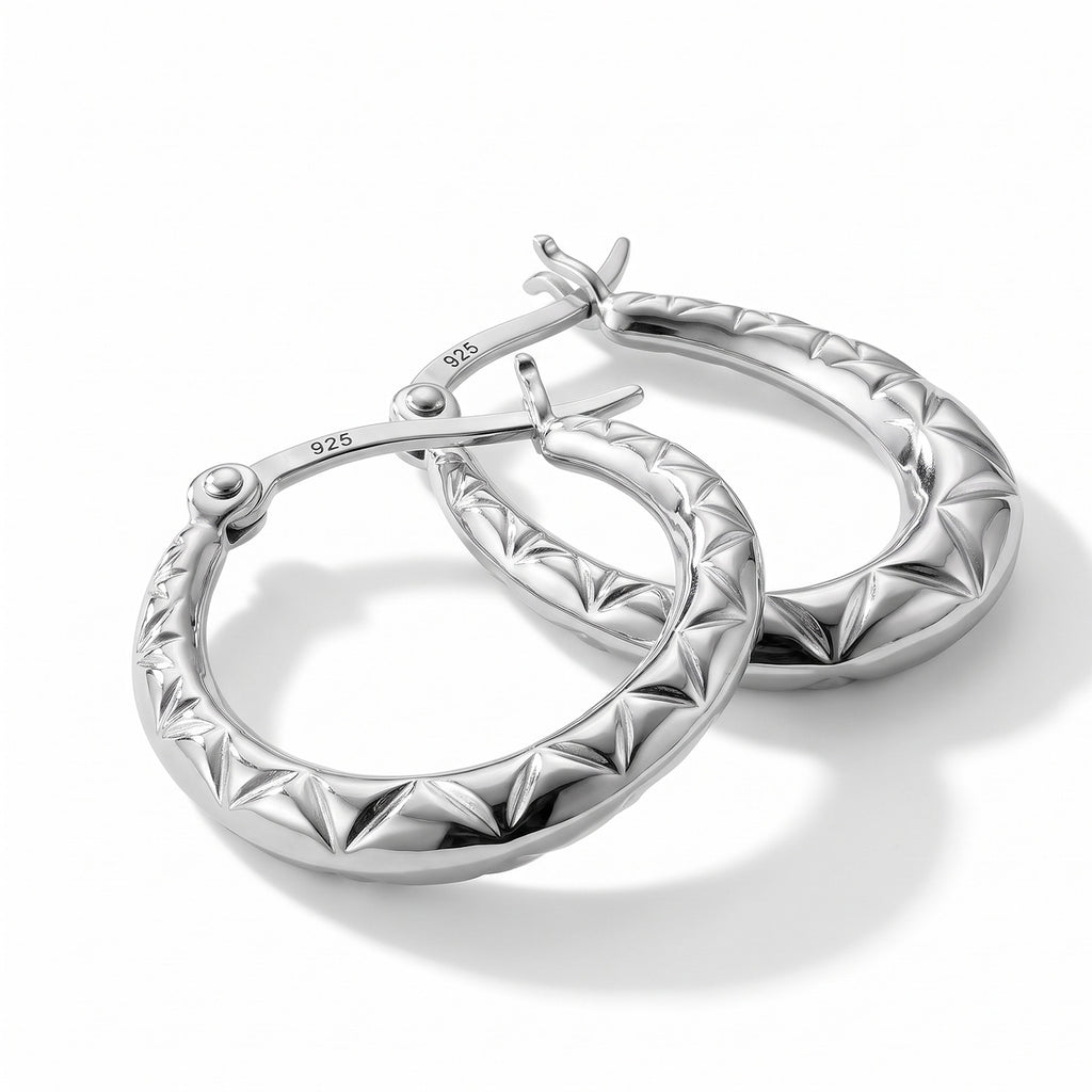 Close Out Deal - Sterling Silver Hoop Earring with Clasp_8763522_7