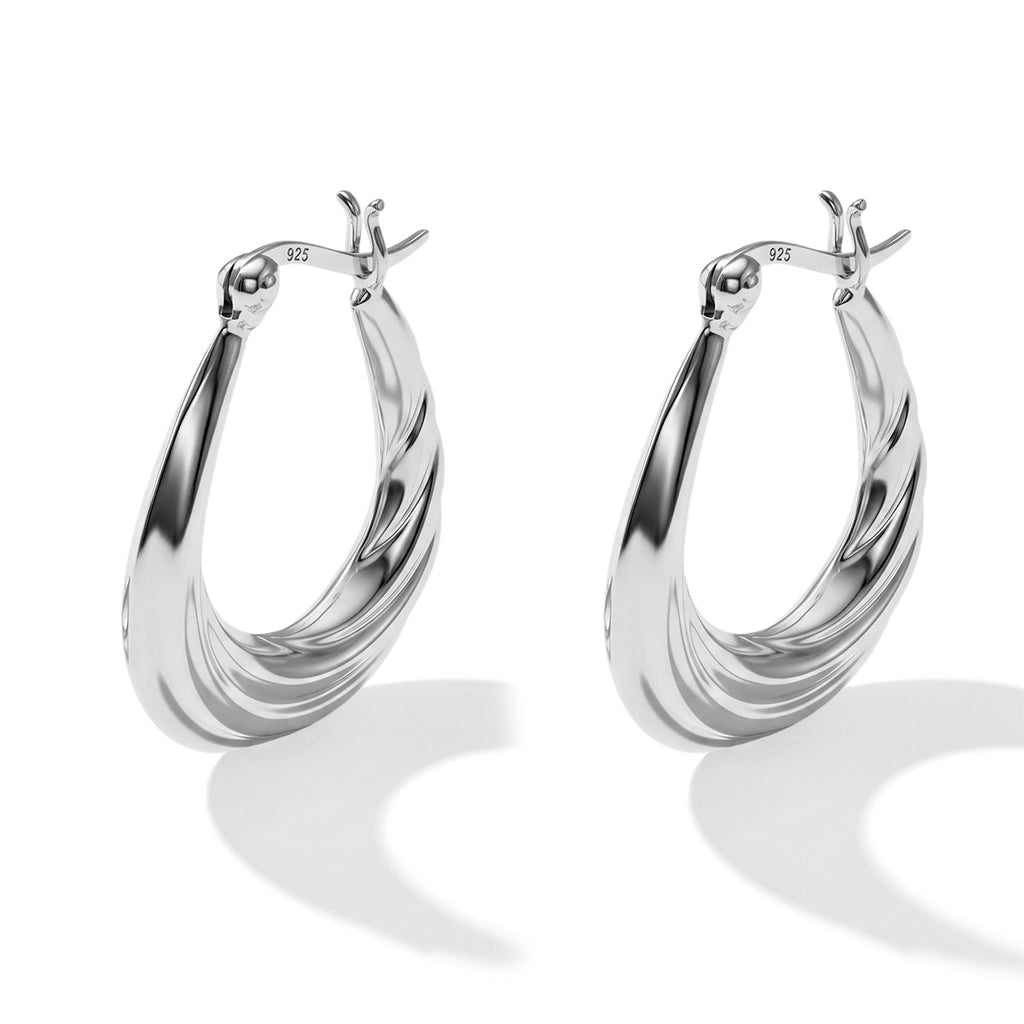 Sterling Silver Hoop Earring with Clasp_8763523