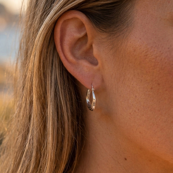 Sterling Silver Hoop Earring with Clasp 8763523 2