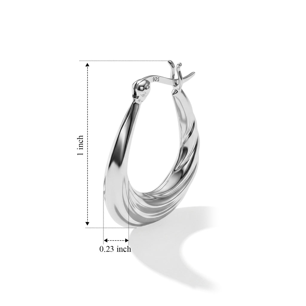Sterling Silver Hoop Earring with Clasp_8763523_3