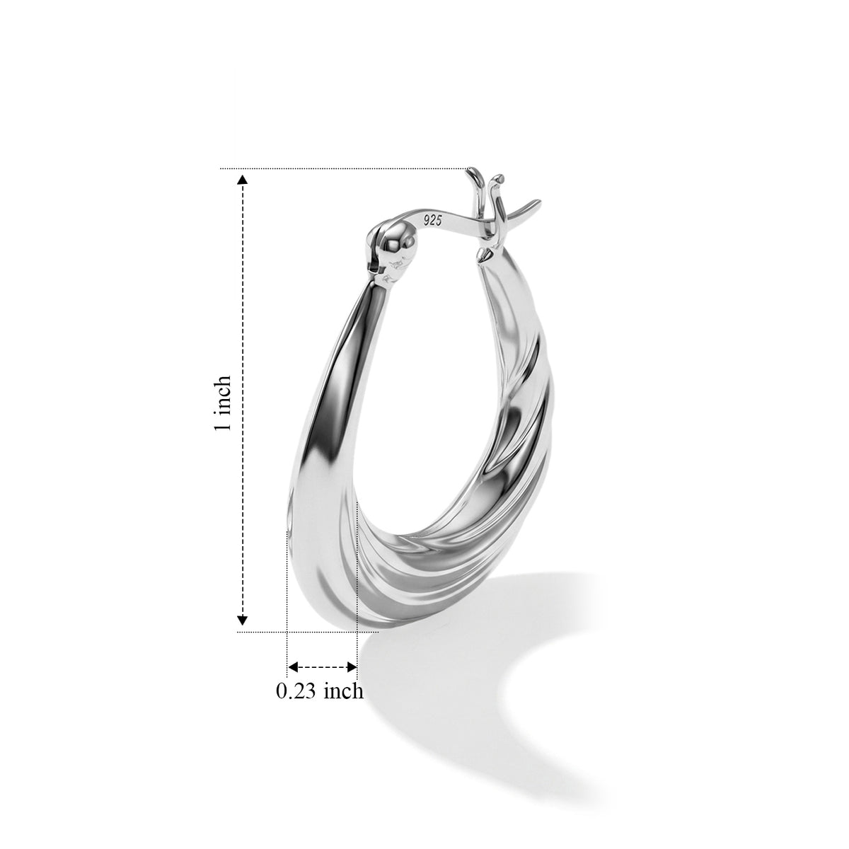 Sterling Silver Hoop Earring with Clasp 8763523 3