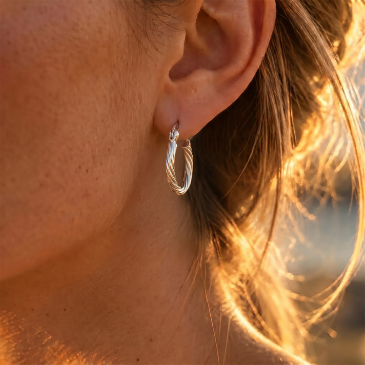 Sterling Silver Hoop Earring with Clasp 8763524 2