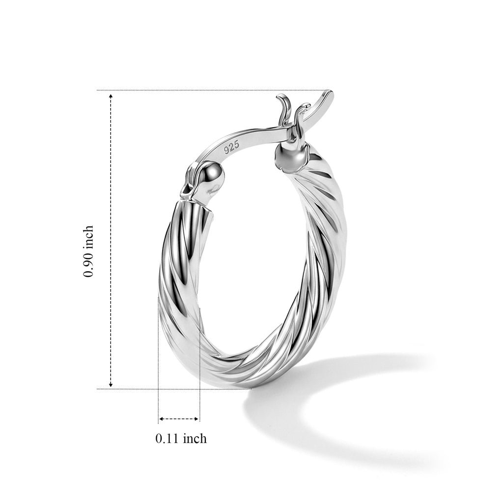 Sterling Silver Hoop Earring with Clasp_8763524_3