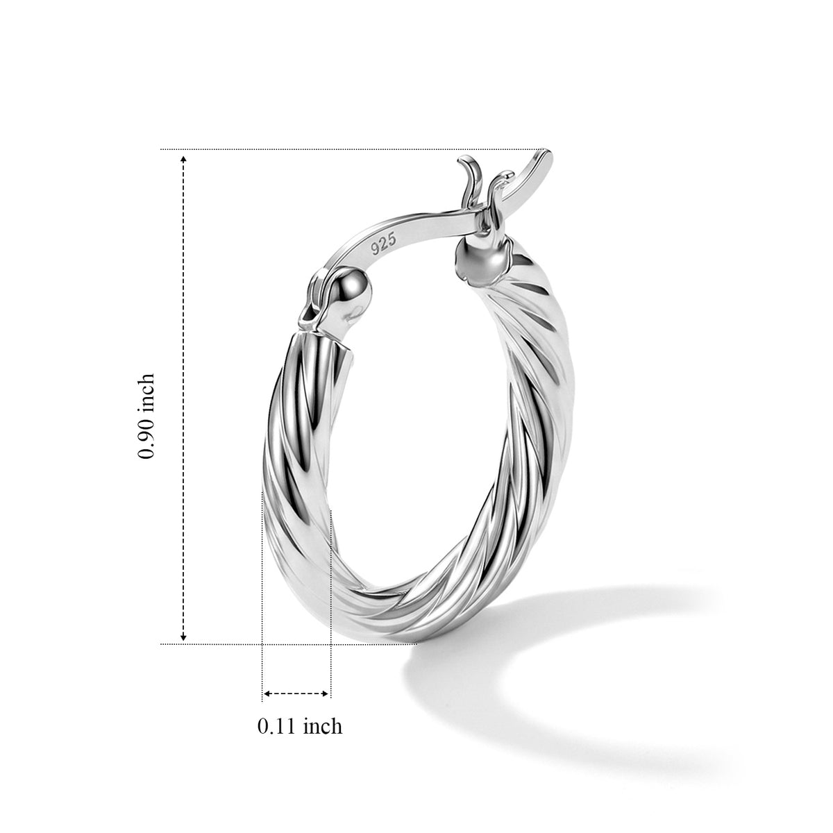 Sterling Silver Hoop Earring with Clasp 8763524 3