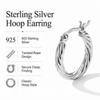 Sterling Silver Hoop Earring with Clasp_8763524_6