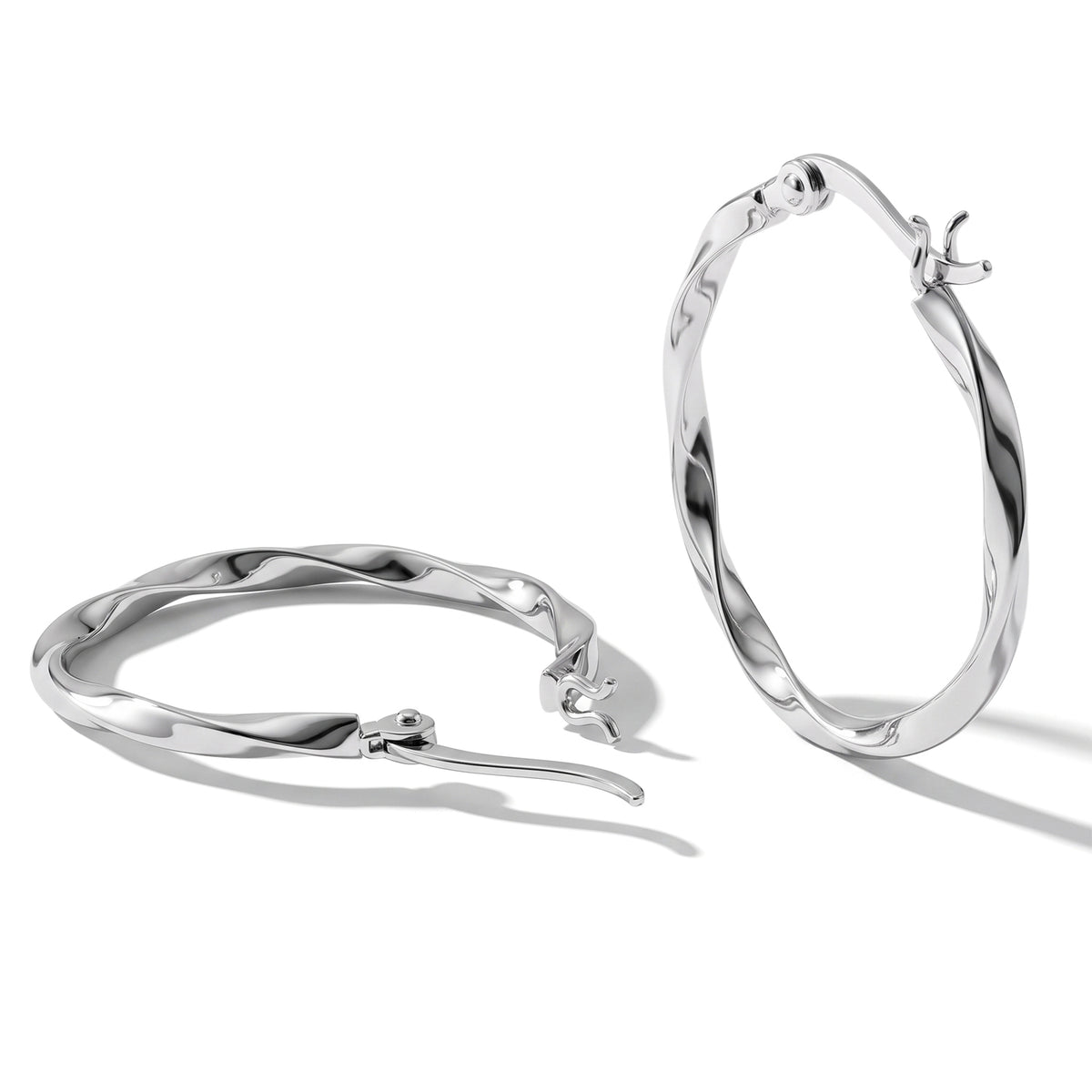 Sterling Silver Hoop Earring with Clasp 8763525 2