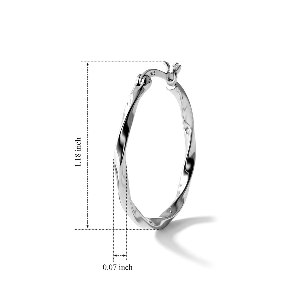 Sterling Silver Hoop Earring with Clasp 8763525 3