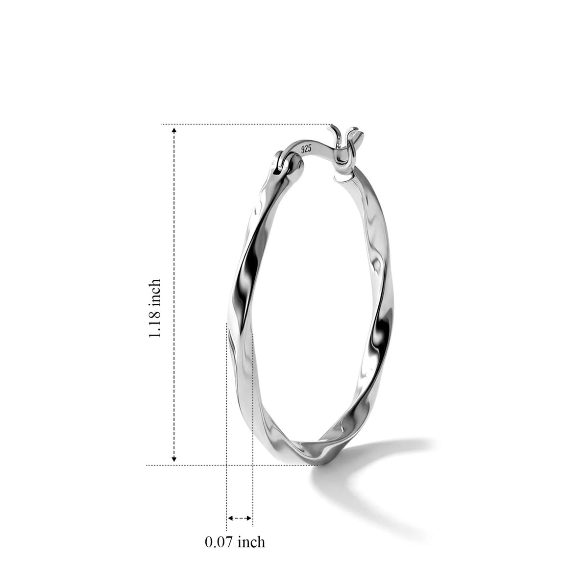 Sterling Silver Hoop Earring with Clasp 8763525 7