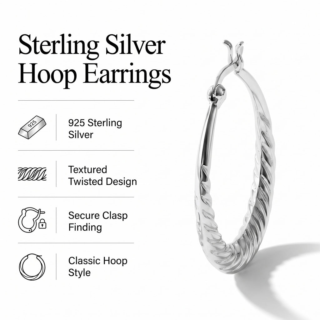 Sterling Silver Hoop Earring with Clasp_8763526_6