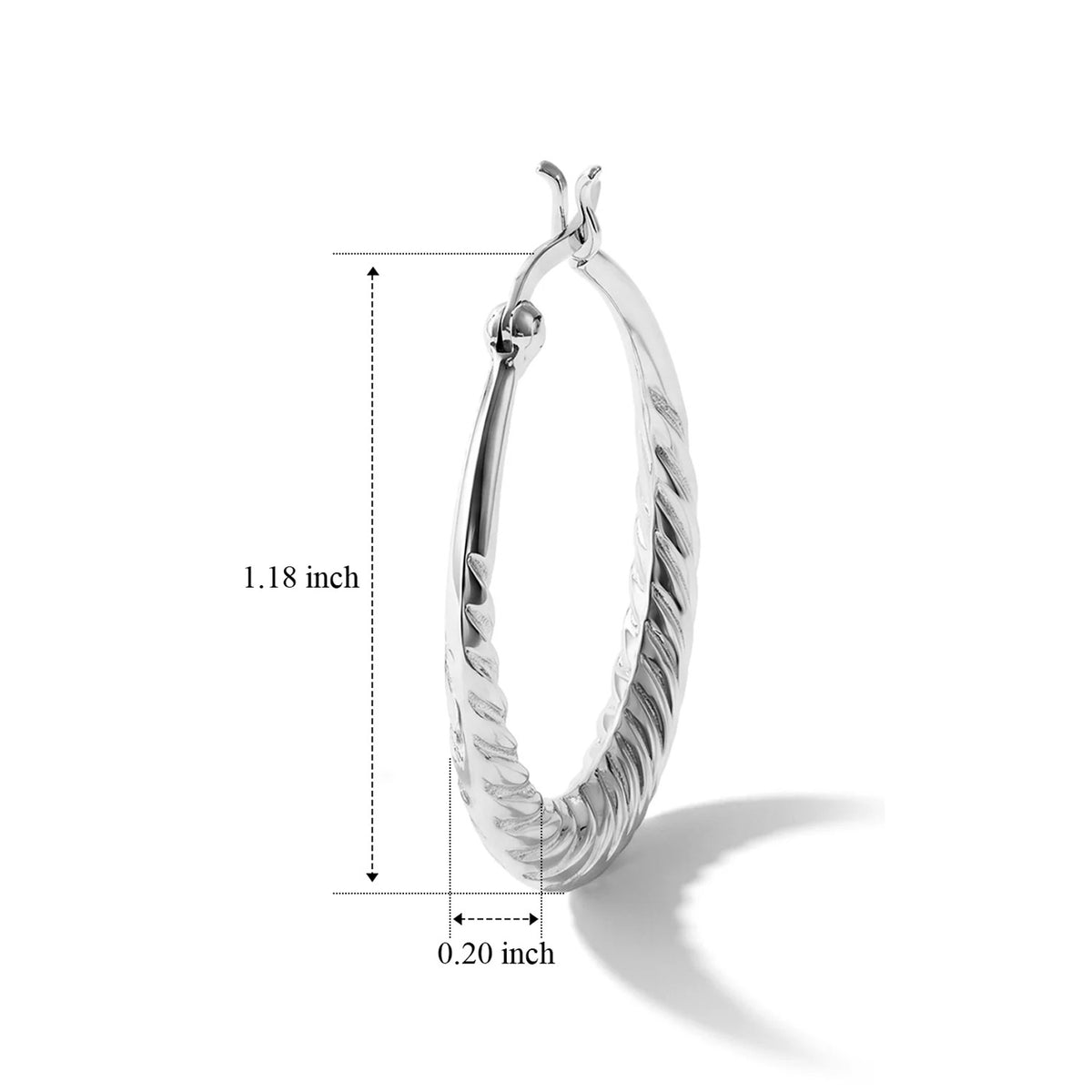 Sterling Silver Hoop Earring with Clasp 8763526 8