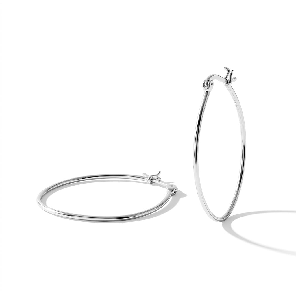Sterling Silver Hoop Earring with Clasp_8763542