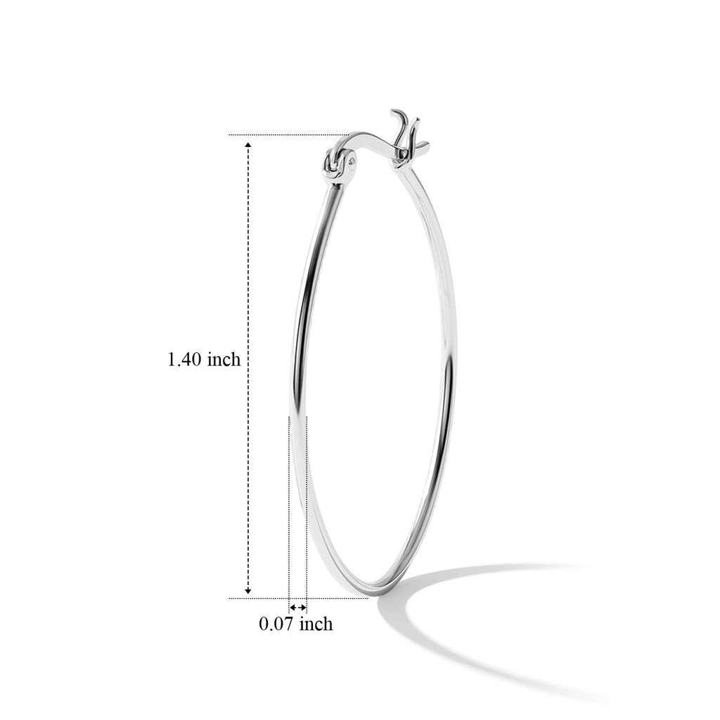 Sterling Silver Hoop Earring with Clasp_8763542_2