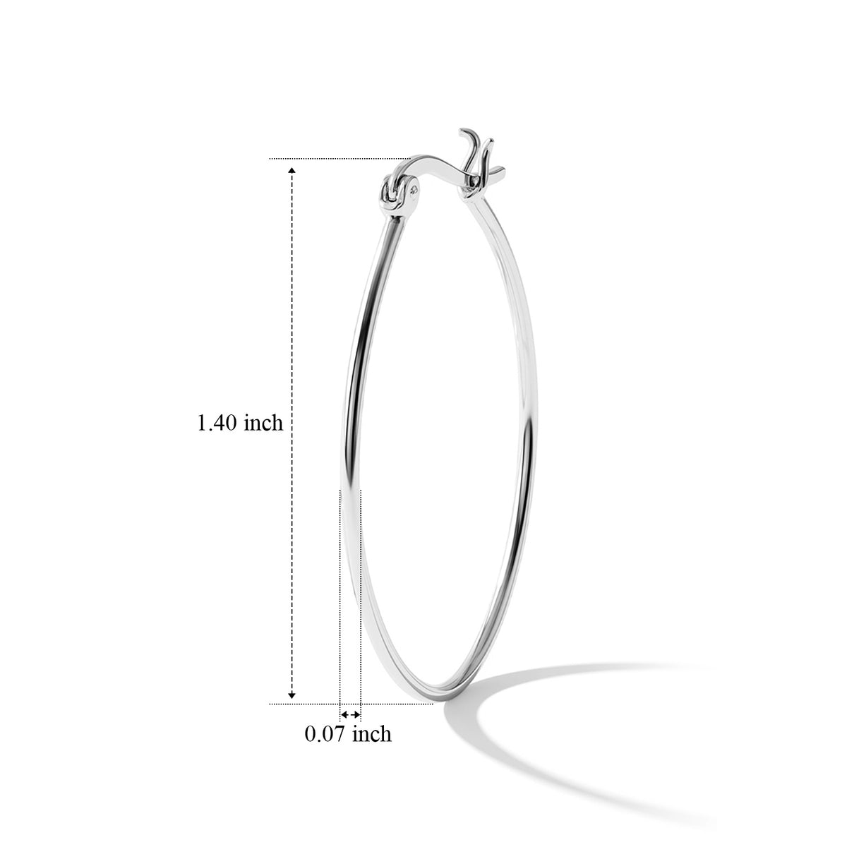 Sterling Silver Hoop Earring with Clasp 8763542 2