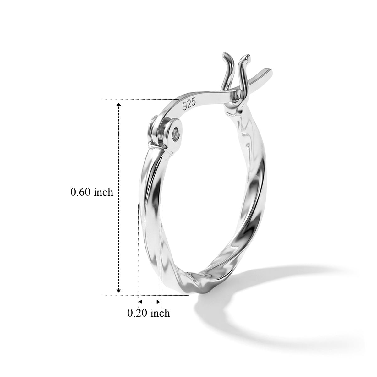 Sterling Silver Hoop Earring with Clasp 8763544 3