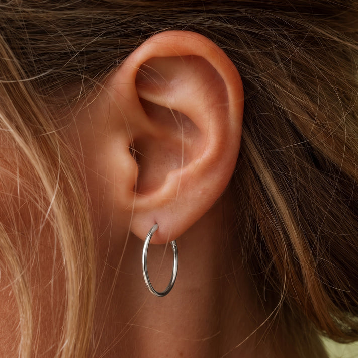 Sterling Silver Hoop Earring with Clasp 8763545 2