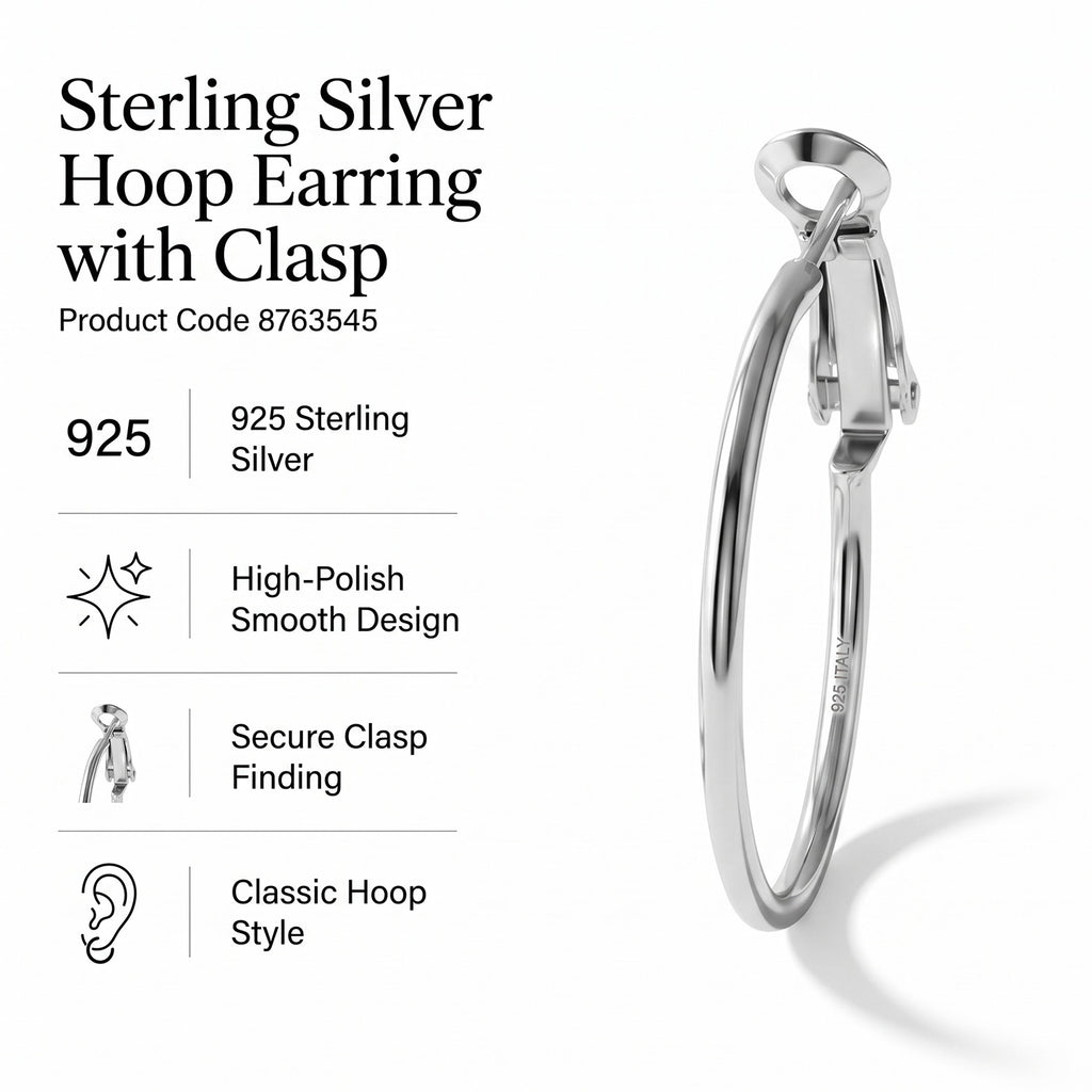 Sterling Silver Hoop Earring with Clasp_8763545_5