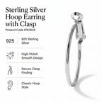 Sterling Silver Hoop Earring with Clasp_8763545_5