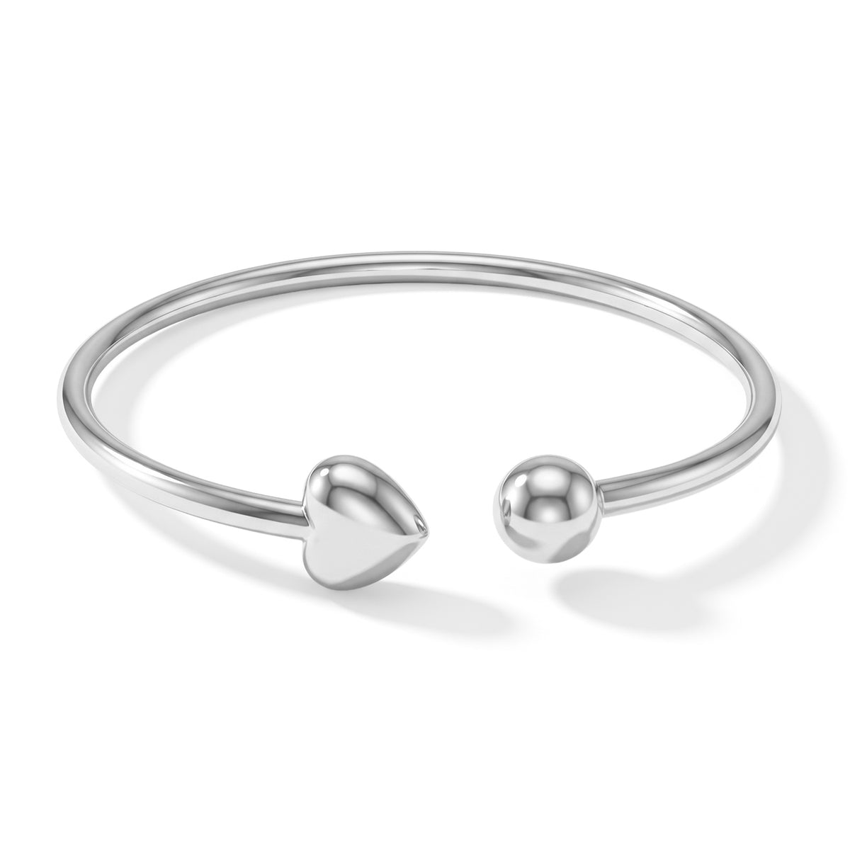 Sterling Silver Heart Bangle (Size - 7.5) 8763550 0