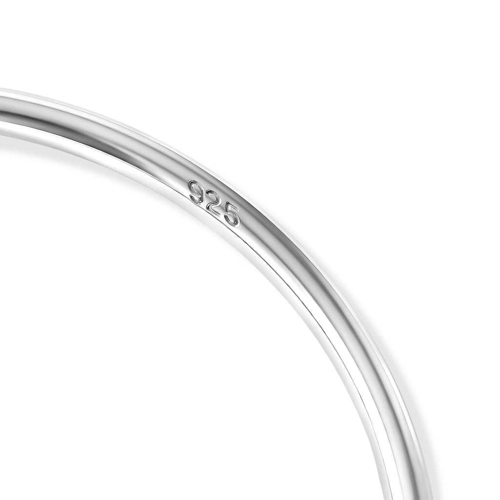 Sterling Silver Heart Bangle (Size - 7.5)_8763550_3