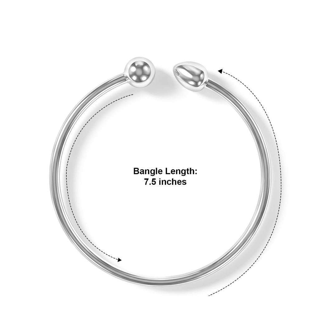 Sterling Silver Heart Bangle (Size - 7.5)_8763550_4