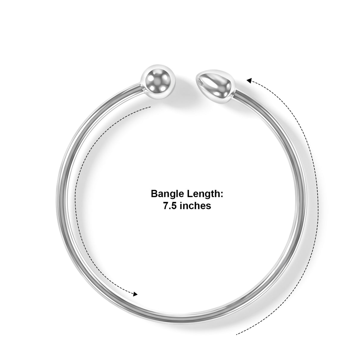Sterling Silver Heart Bangle (Size - 7.5) 8763550 3