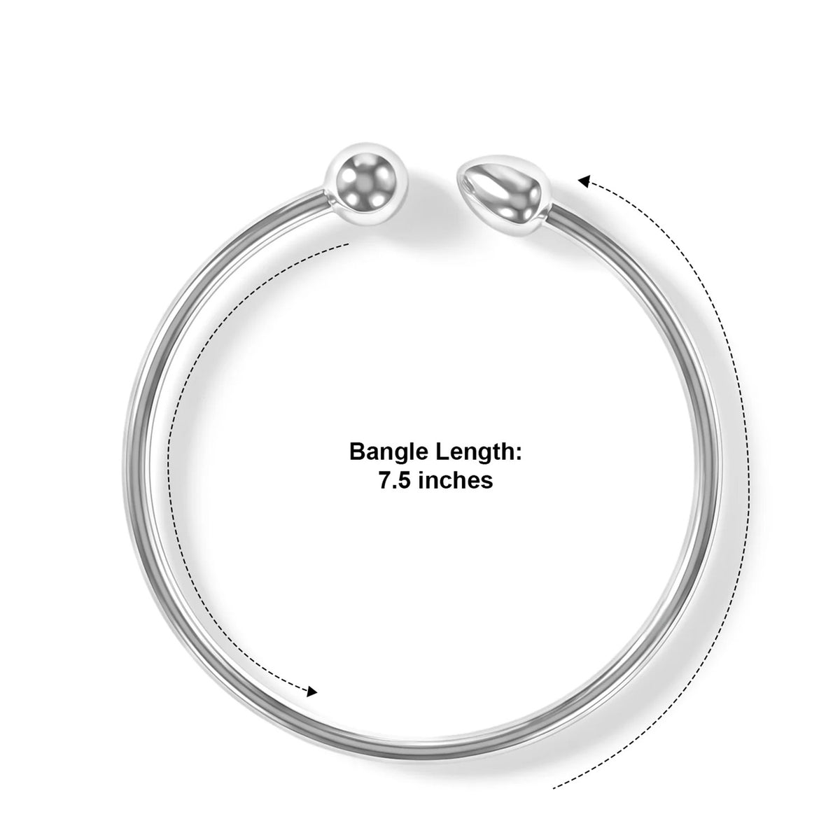 Close Out Deal - Sterling Silver Heart Bangle (Size - 7.5) 8763550 7