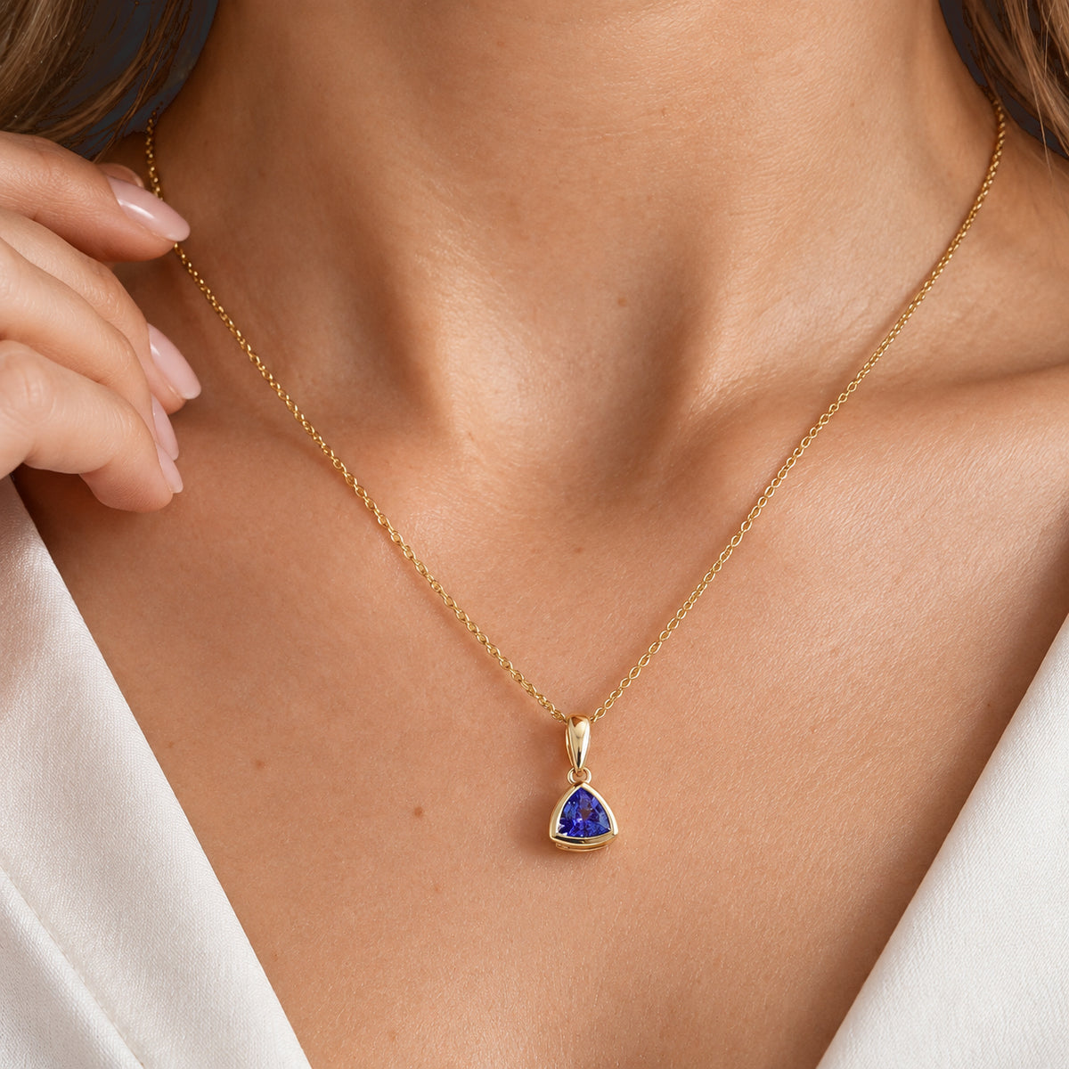 9K Yellow Gold AAA Tanzanite Solitaire Pendant 8763625 1