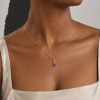 9K Yellow Gold AAA Tanzanite Solitaire Pendant_8763625_2