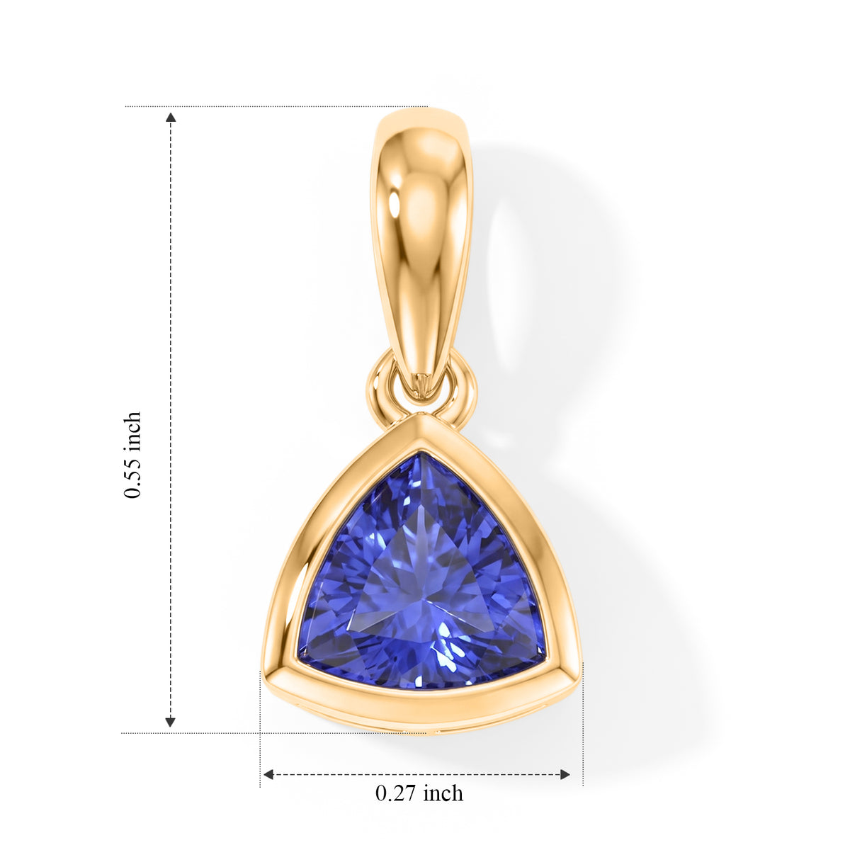 9K Yellow Gold AAA Tanzanite Solitaire Pendant 8763625 5