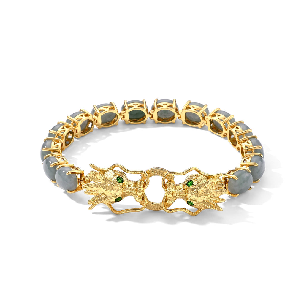 EverTrue Olmec Jadeite, Natural Chrome Diopside Fancy Bracelet (Size - 7.5) Pure Yellow Brass  27.950  Ct._8763902