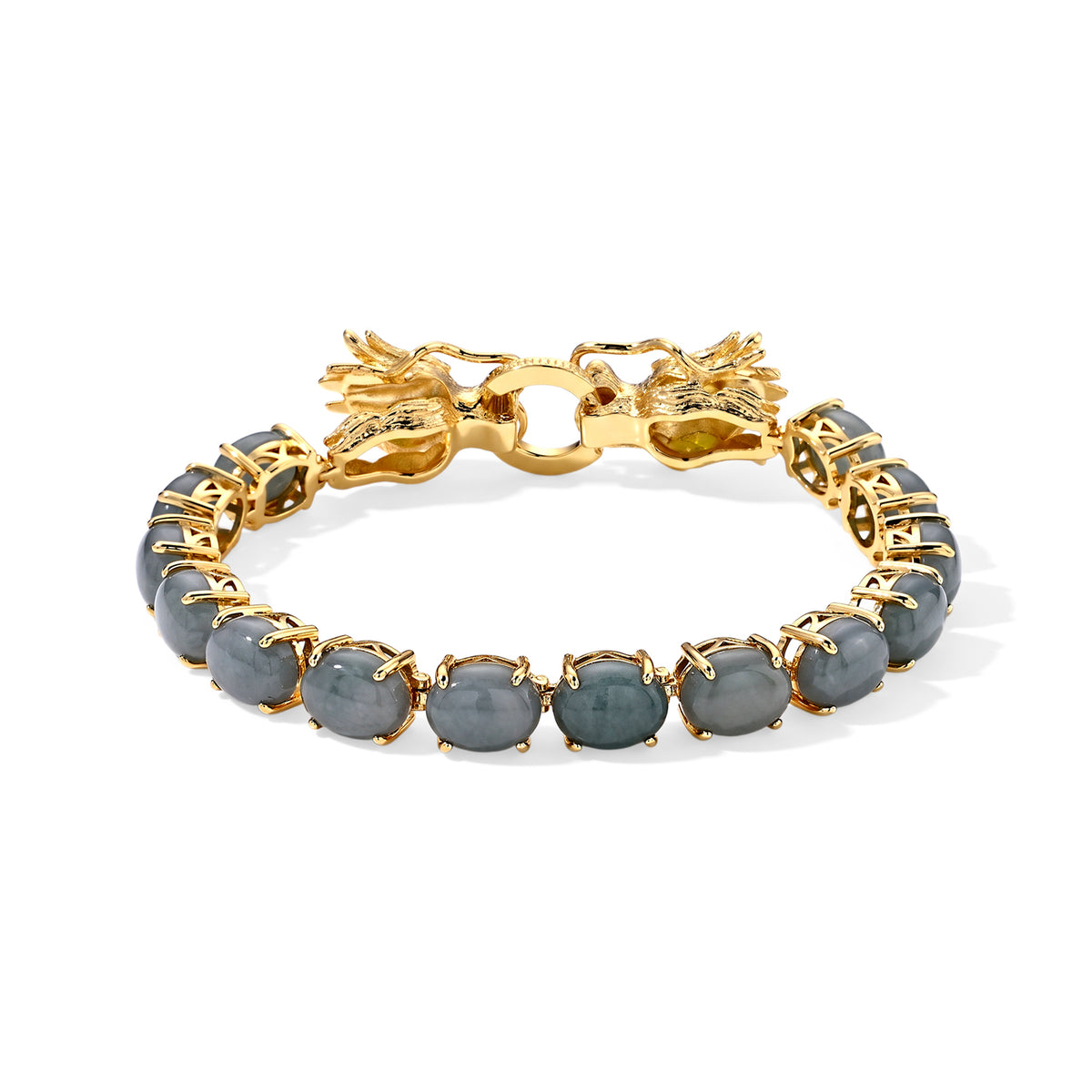 EverTrue - Olmec Jadeite &amp; Natural Chrome Diopside Dragon Bracelet (Size - 7.5) 35.60 Ct. 8763902 3