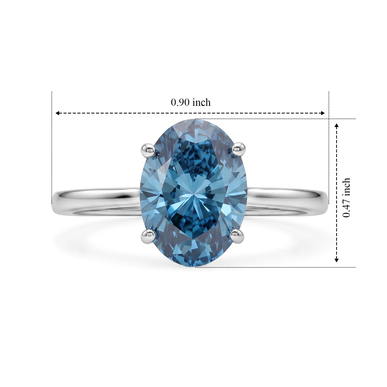 Luxuriant - 950 Platinum SGL Certified Lab Grown Blue Diamond (VS) Solitaire Ring 3.00 Ct, Platinum Wt. 3.80 Gms 8764244 5