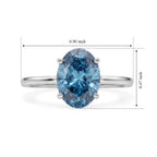 Luxuriant - 950 Platinum SGL Certified Lab Grown Blue Diamond (VS) Solitaire Ring 3.00 Ct, Platinum Wt. 3.80 Gms_8764246_5