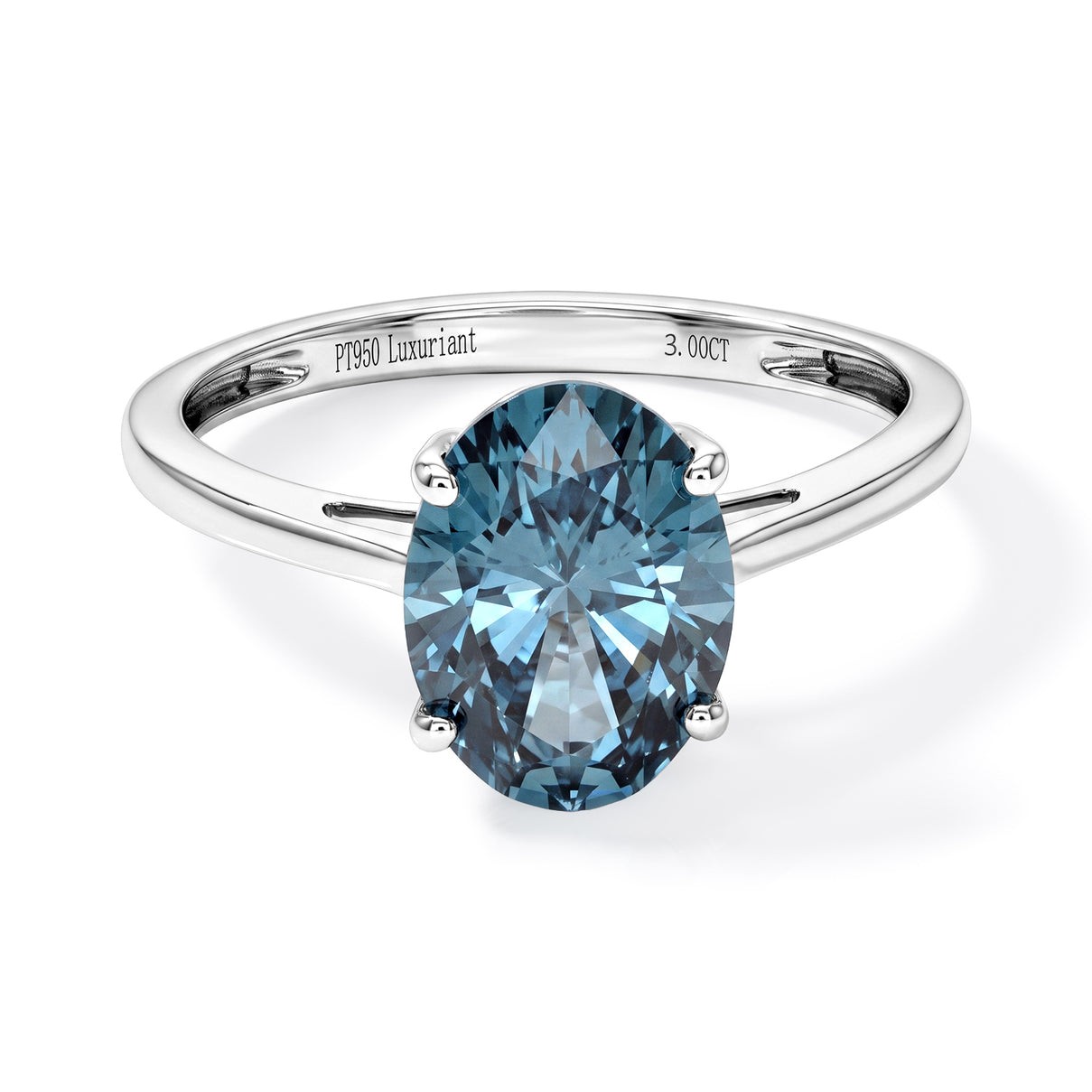 Luxuriant - 950 Platinum SGL Certified Lab Grown Blue Diamond (VS) Solitaire Ring 3.00 Ct, Platinum Wt. 3.80 Gms 8764247 0